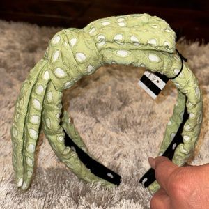 Lele Sandoughi Green Pokadot Headband